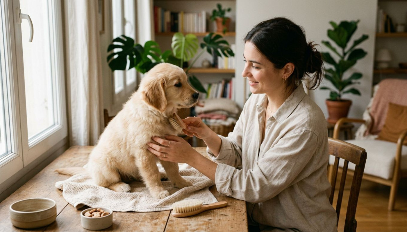 Toilettage du chiot : à partir de quel âge commencer sans le brusquer ?